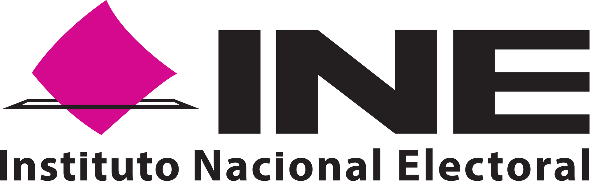 El logotipo del Instituto Nacional Electoral sobre fondo blanco