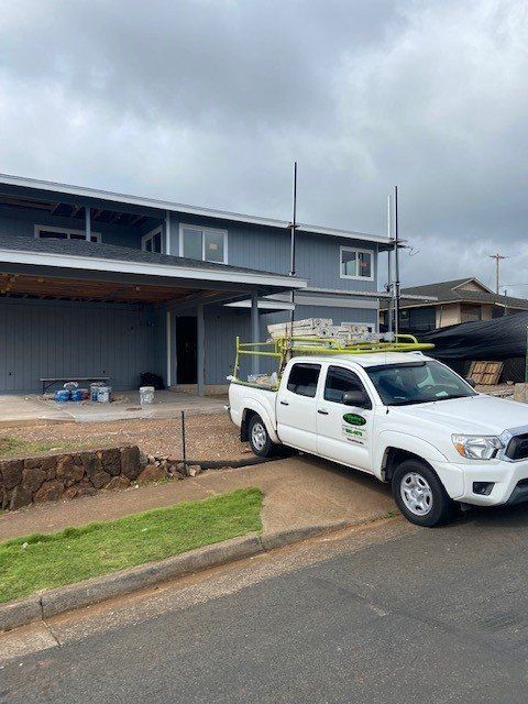 White Truck Out Side The House | Oahu, HI | Clinton’s Painting
