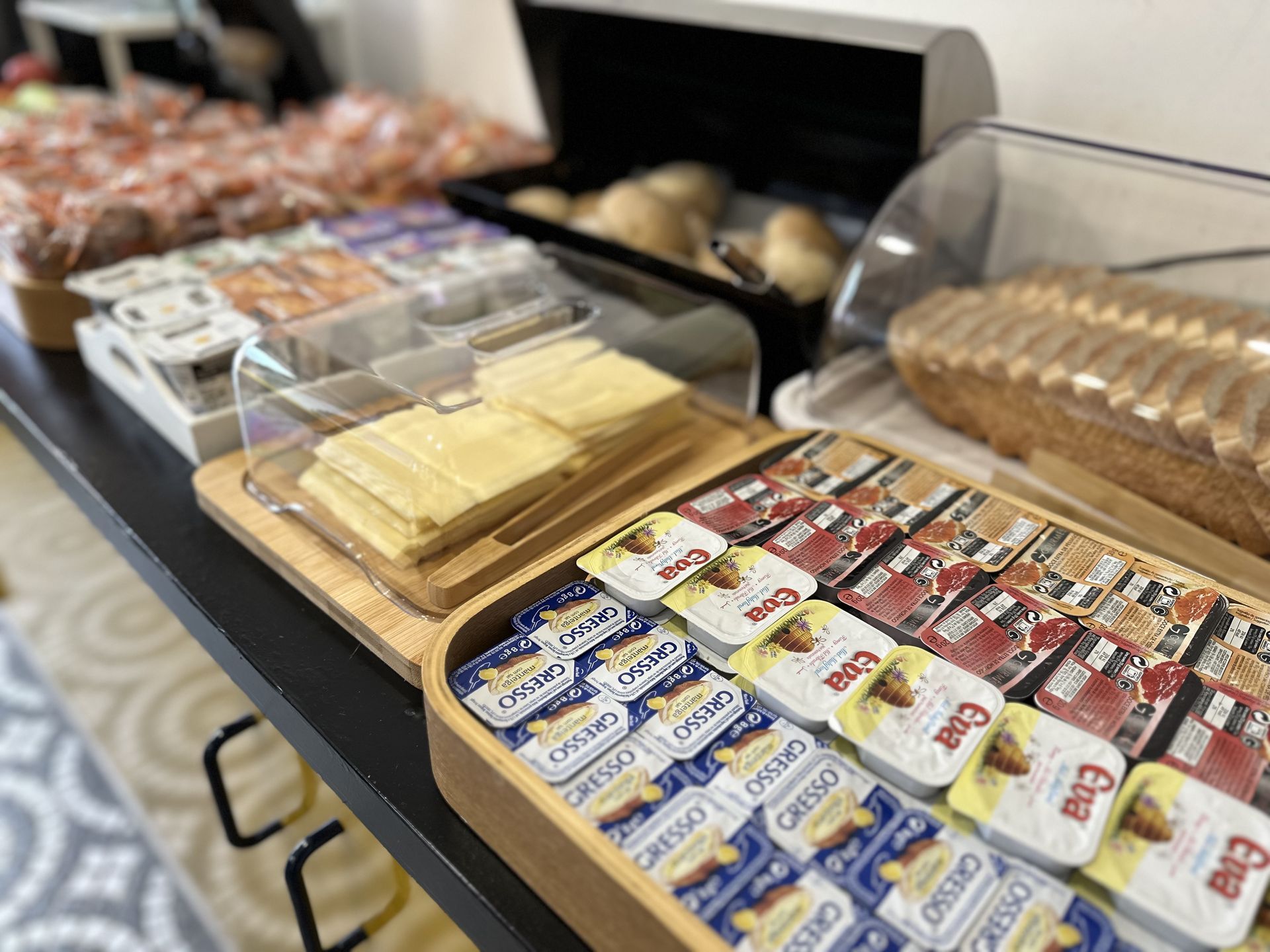 There are many different types of food on the table.