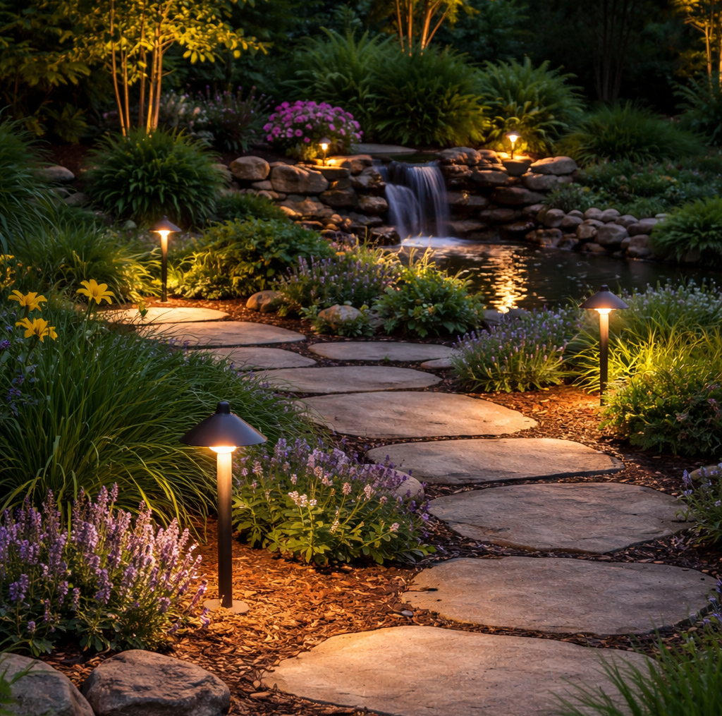 A construction worker is working on a machine on a brick sidewalk.