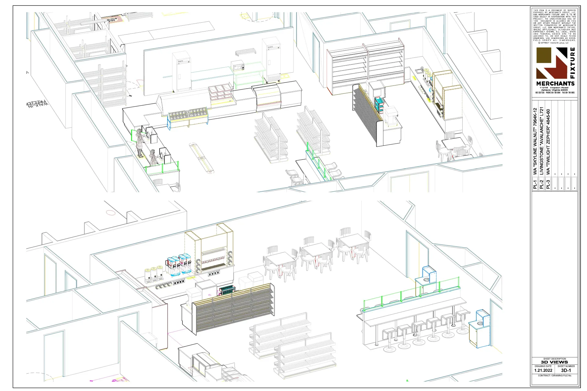 2D convenience store design plan sketch