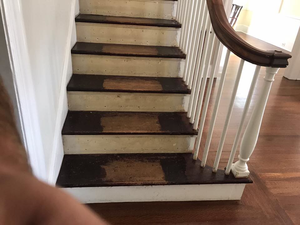 Before Stair Carpet Installation — Danbury, CT — VRP Flooring