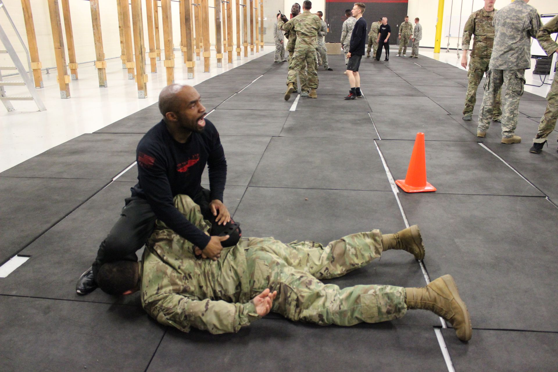 Military training with krav maga instructor