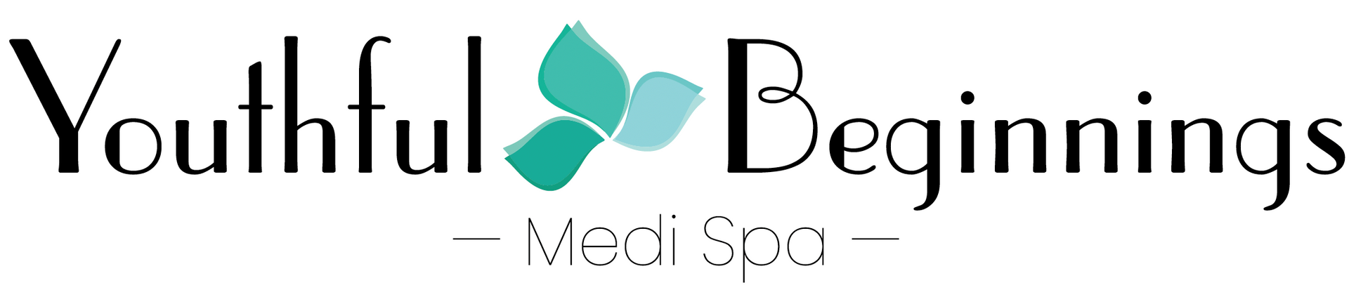 Youthful Beginnings logo with teal leaf icon and gray text on a white background