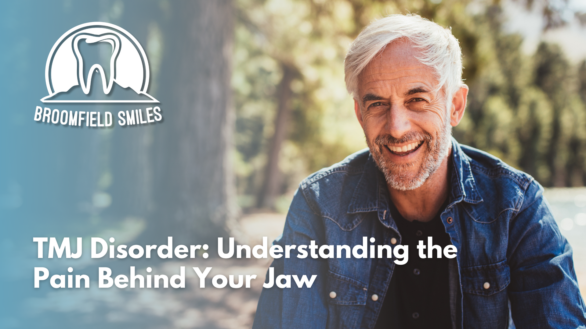 A man with tmj disorder is smiling and looking at the camera.