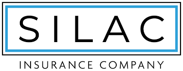 Logo of SILAC Insurance Company in black text within a blue and white rectangular border.