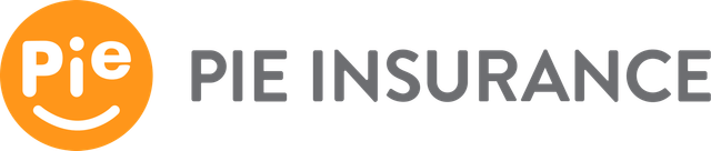 Logo of Pie Insurance: an orange circle with "Pie" in white, smiling face, followed by "PIE INSURANCE" in gray.