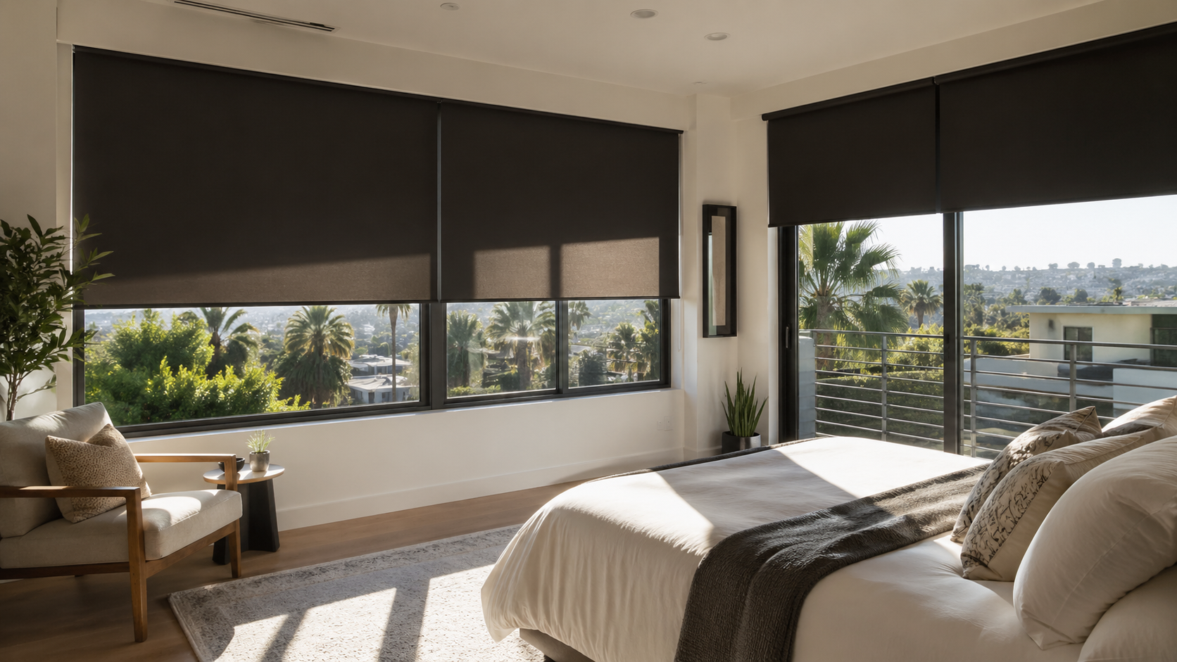 blackout shades in a Los Angeles home