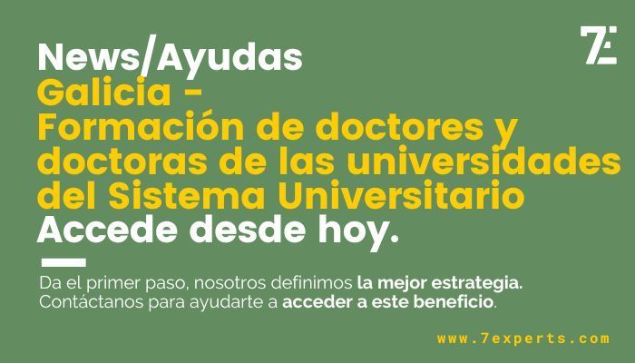 Ayudas Galicia - Formación de doctores y doctoras de las universidades del Sistema Universitario
