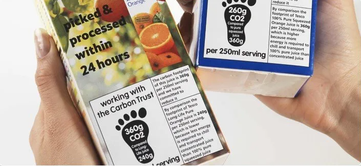 Packaging en UK con huella de carbono
