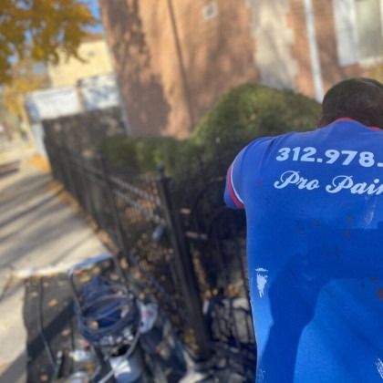 Person in blue shirt with 