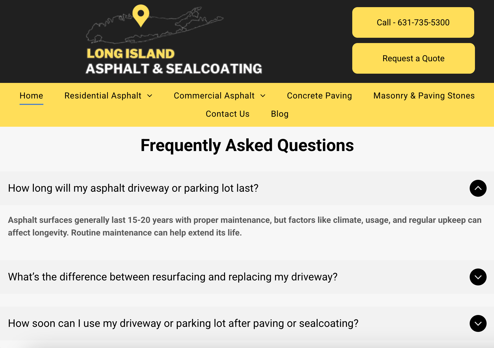 Example of Frequently Asked Questions on a website by Sound UP Marketing AEO agency.