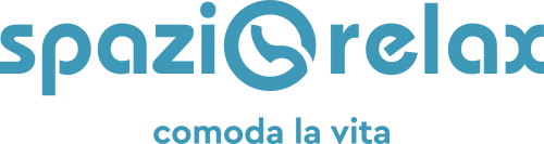 Un logo blu e bianco per spazio relax