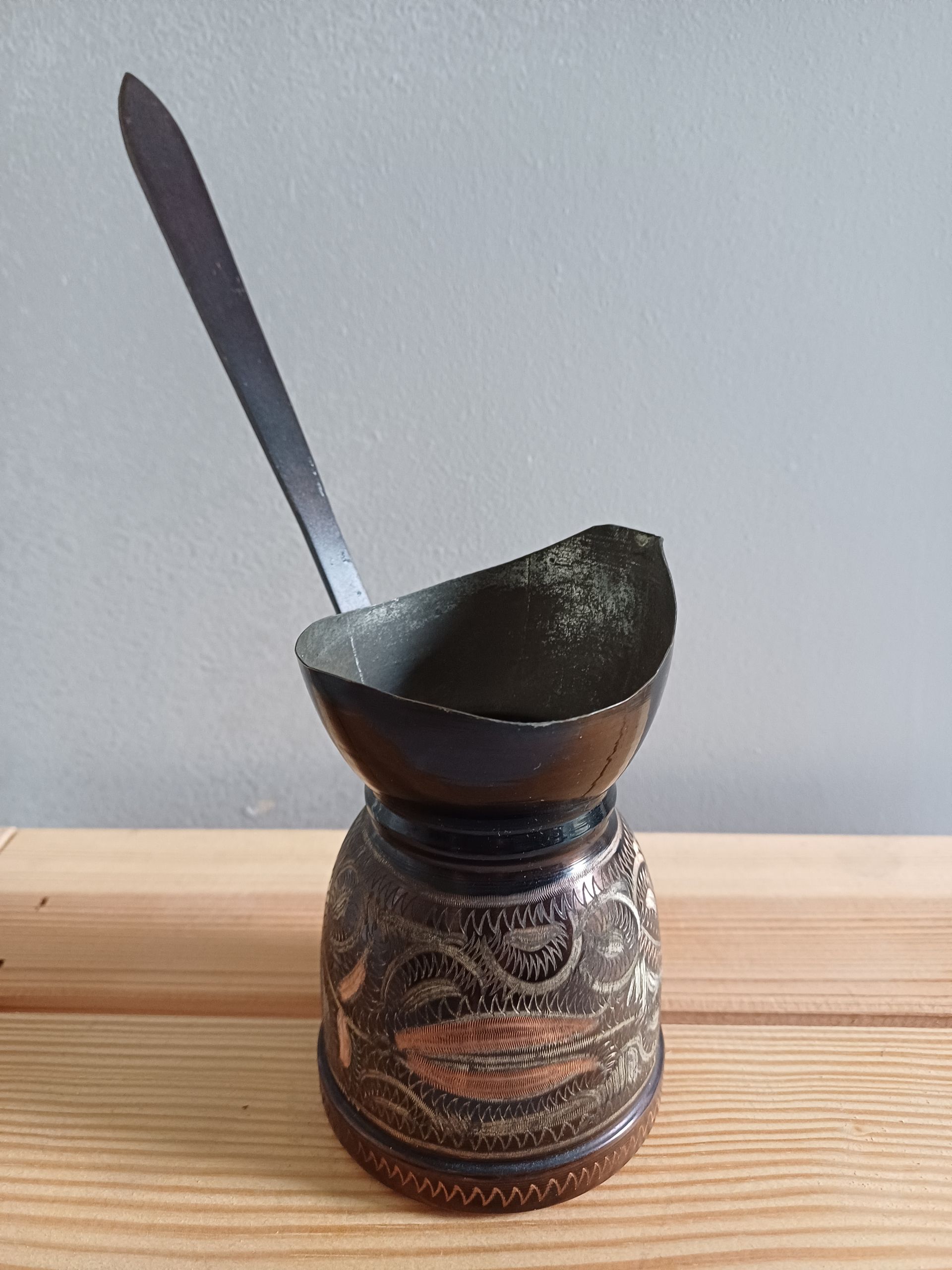 Vintage Turkse koperen koffiepot