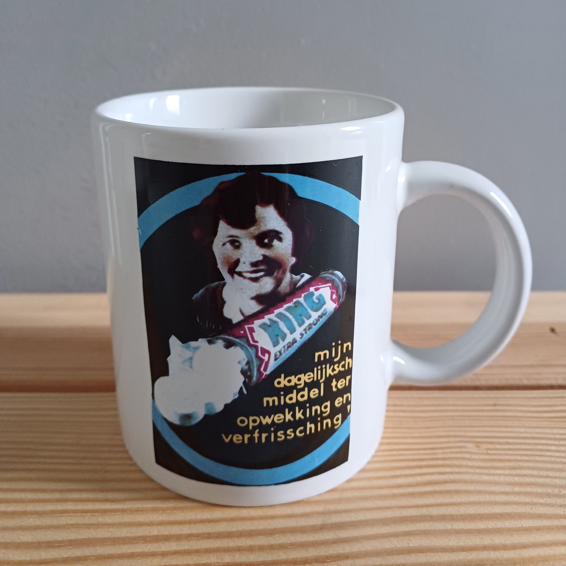 Vintage reclame mokken set van 7 stuks