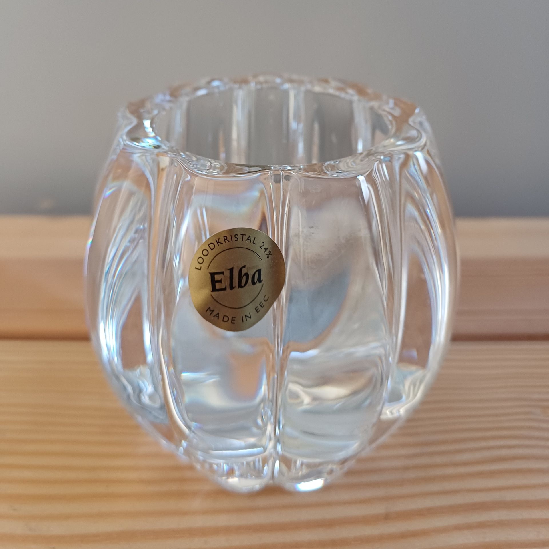 Vintage loodkristallen waxinelichthouder Elba
