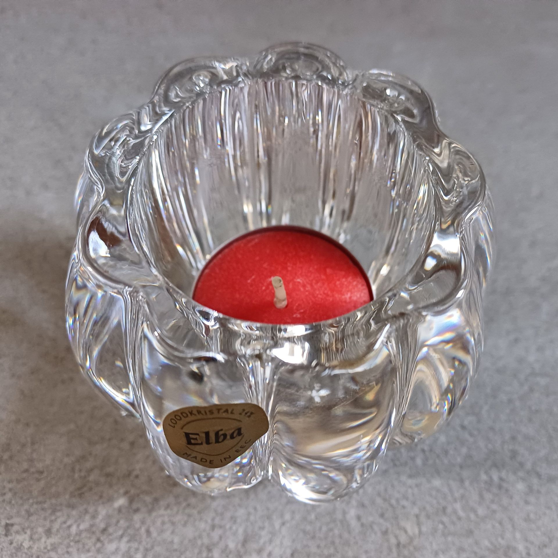 Vintage loodkristallen waxinelichthouder Elba