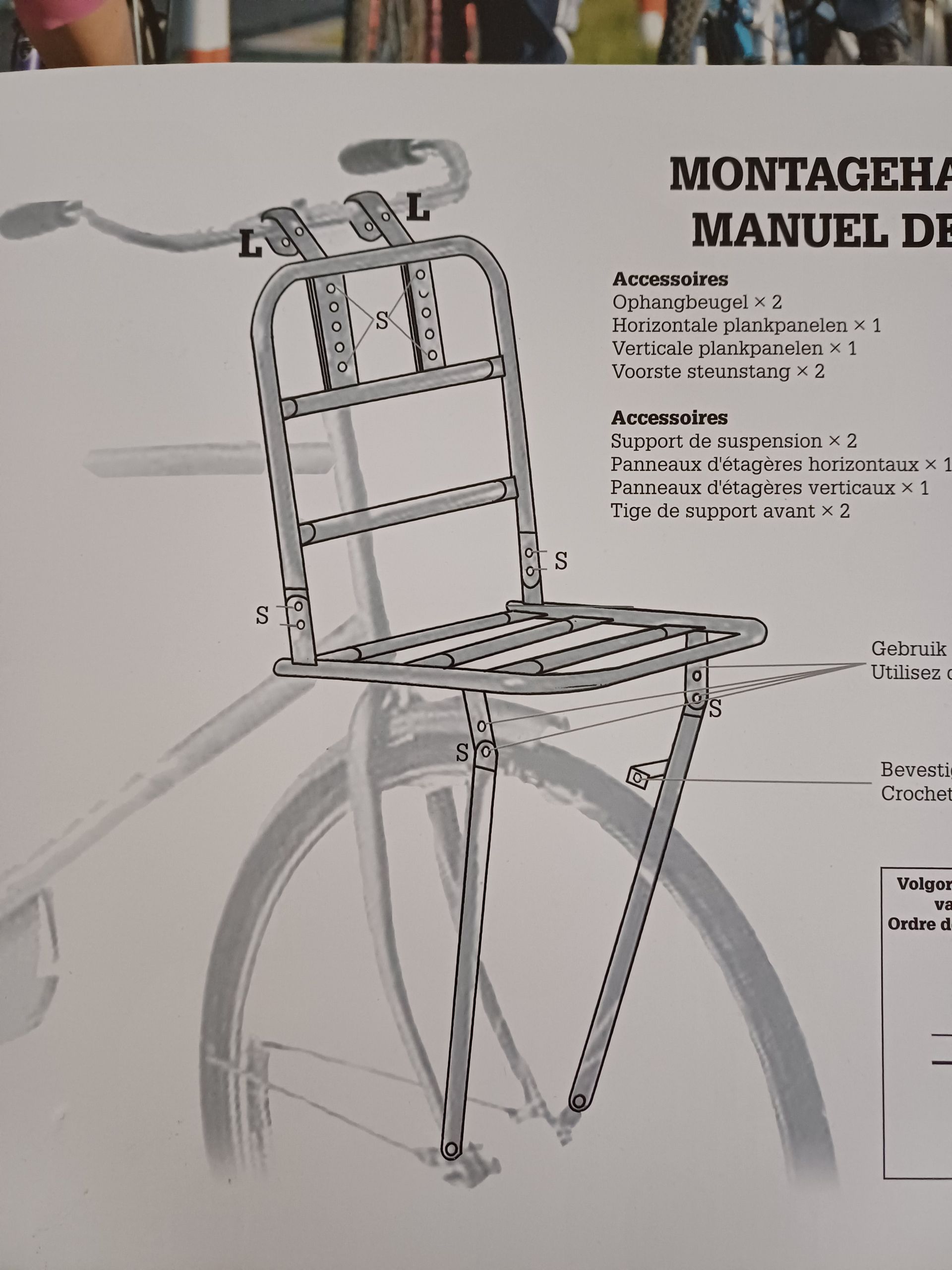 Fietsvoordrager met steun