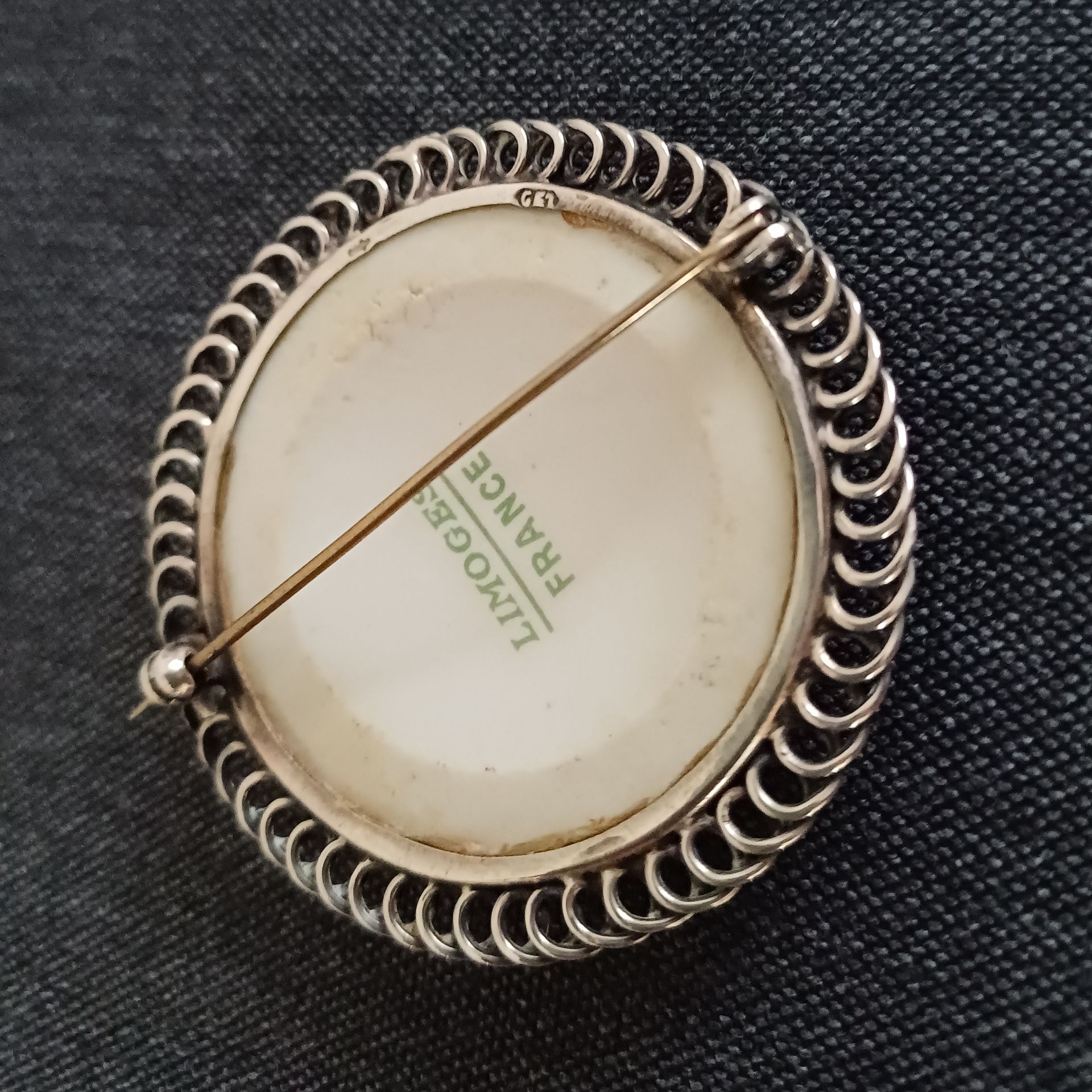 Antieke Limoges porseleinen broche