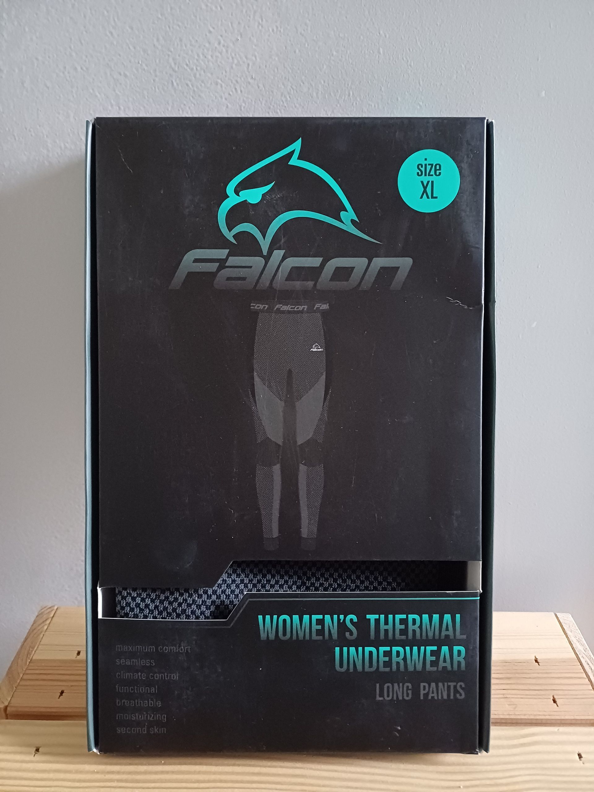 Zwart-grijze Falcon dames thermolegging maat XL.