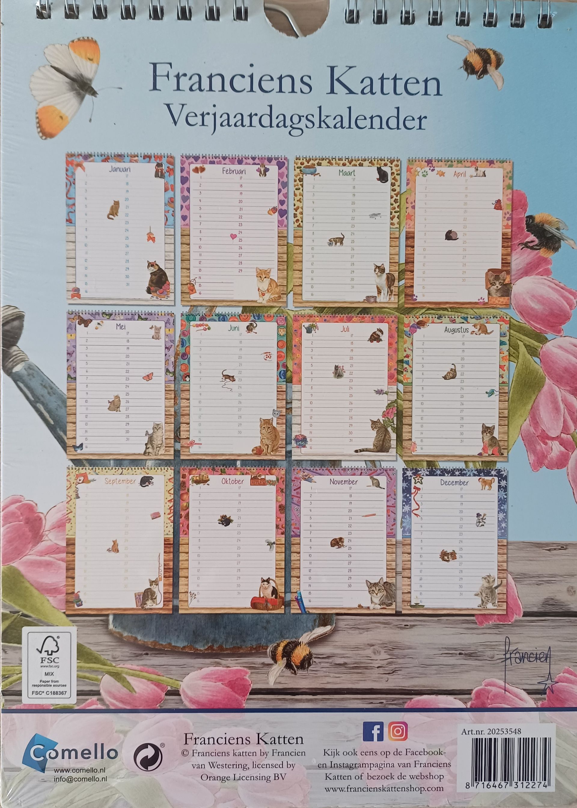Verjaardagskalender Franciens katten