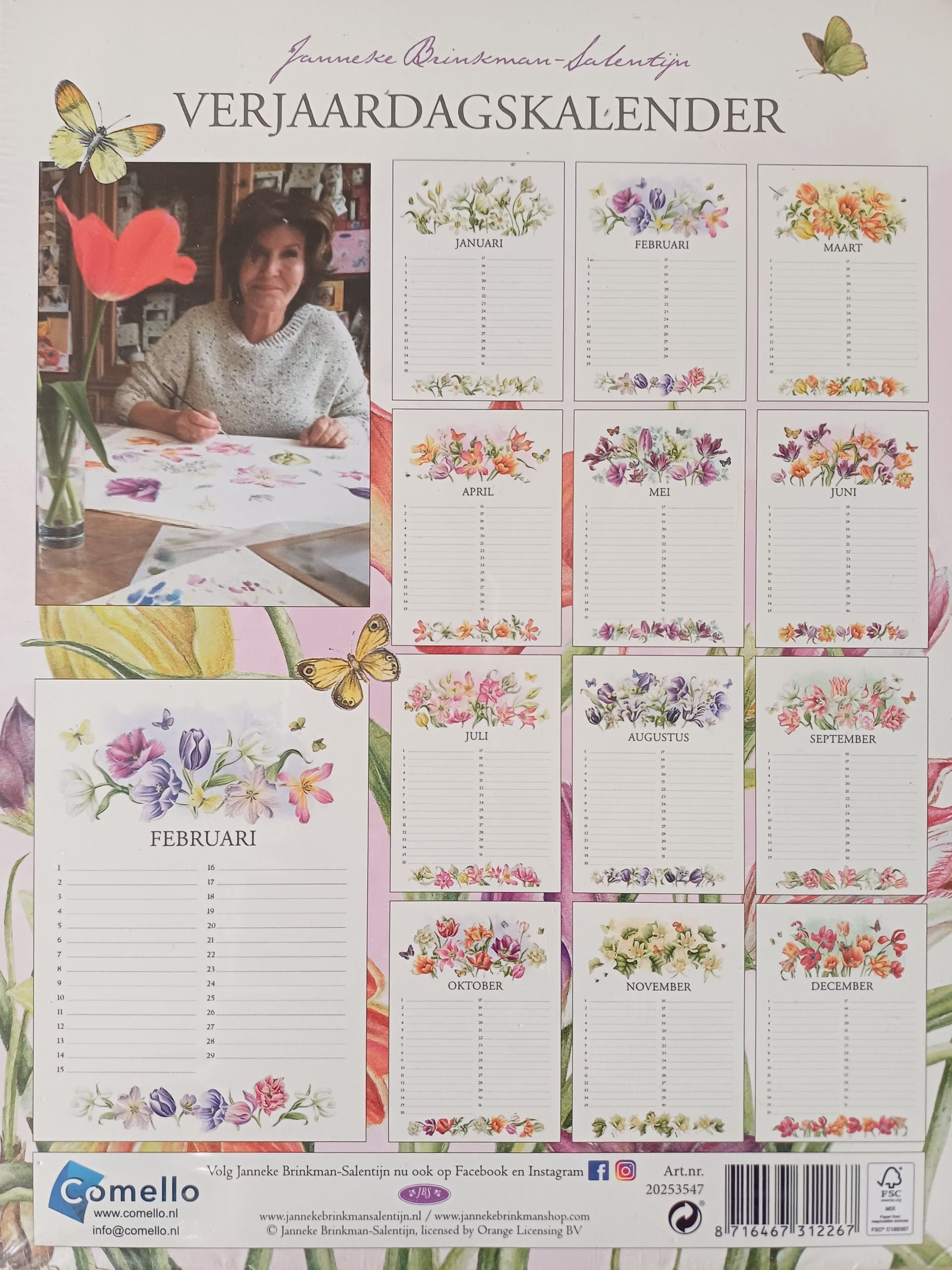 Verjaardagskalender Janneke Brinkman-Salentijn.