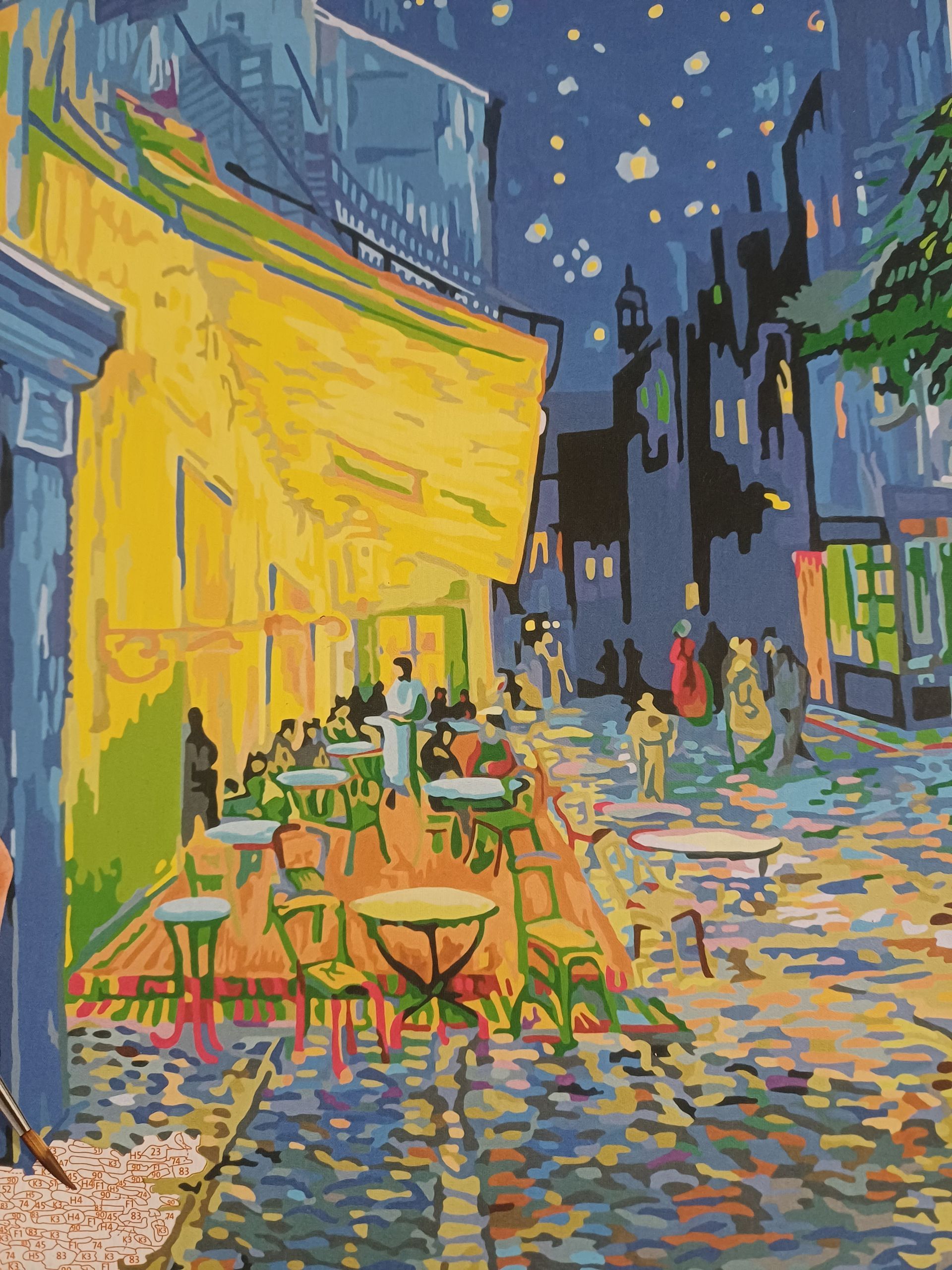 Ravensburger CreArt Painting by Nummers set - Cafe Terrace at Night - Vincent van Gogh.