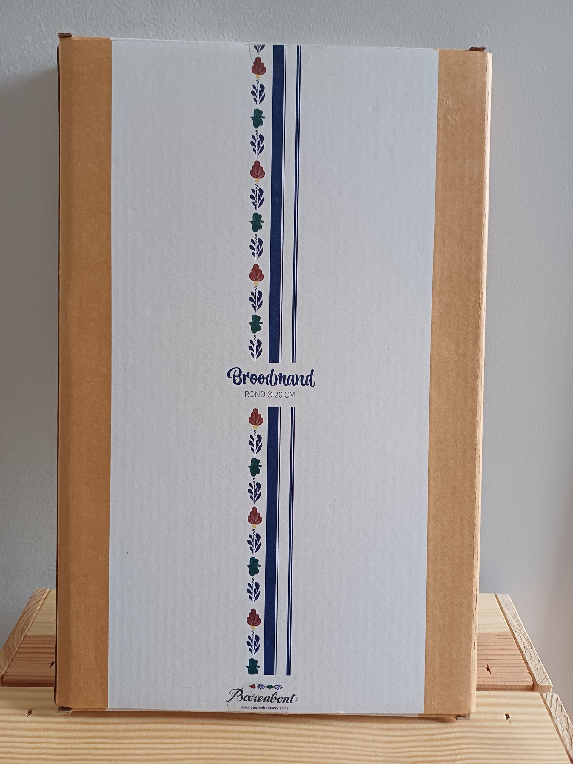 Boerenbont canvas broodmand, rond.