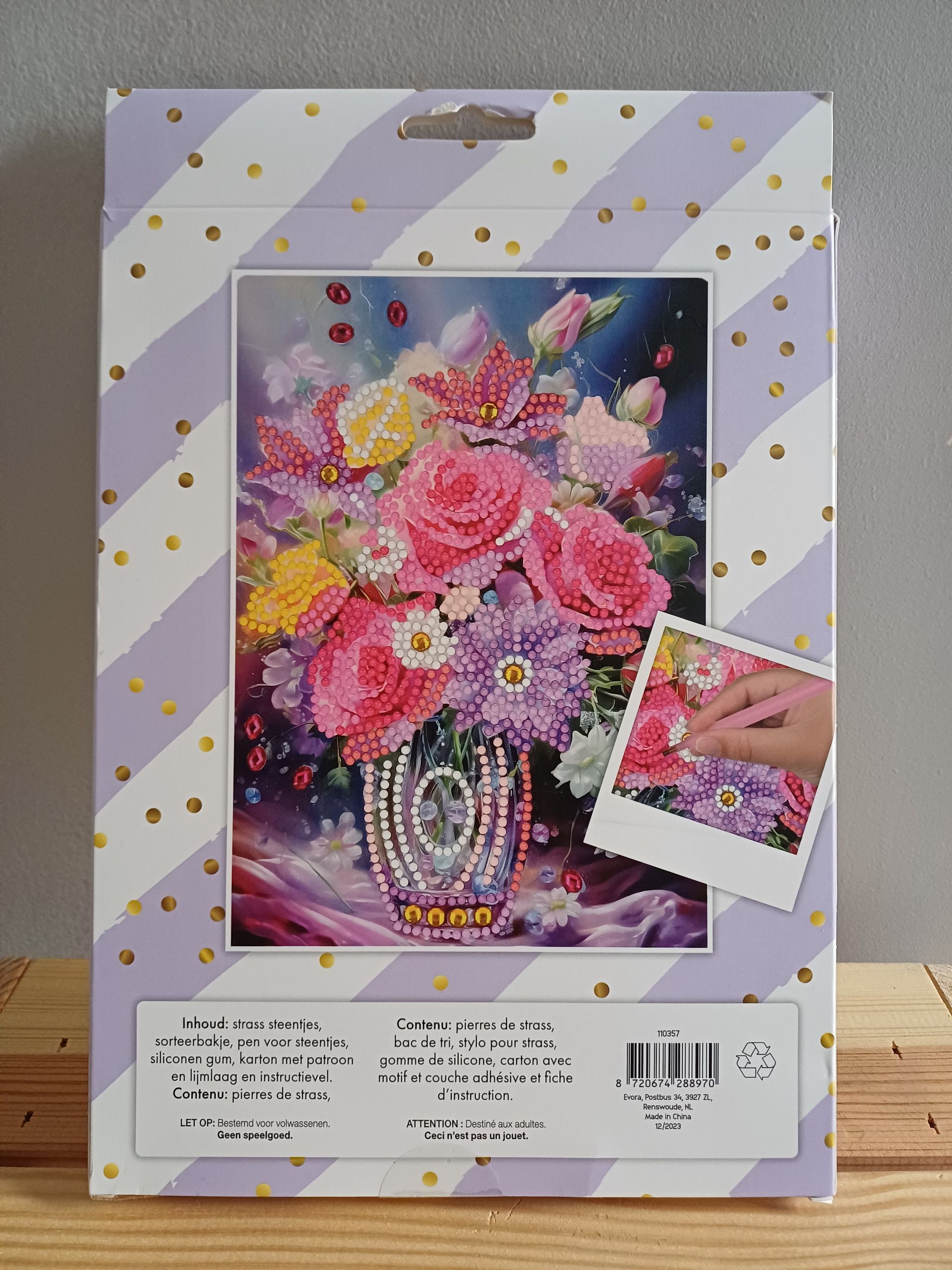 Diamond Painting kleurrijke bloemen in vaas - A5 formaat.