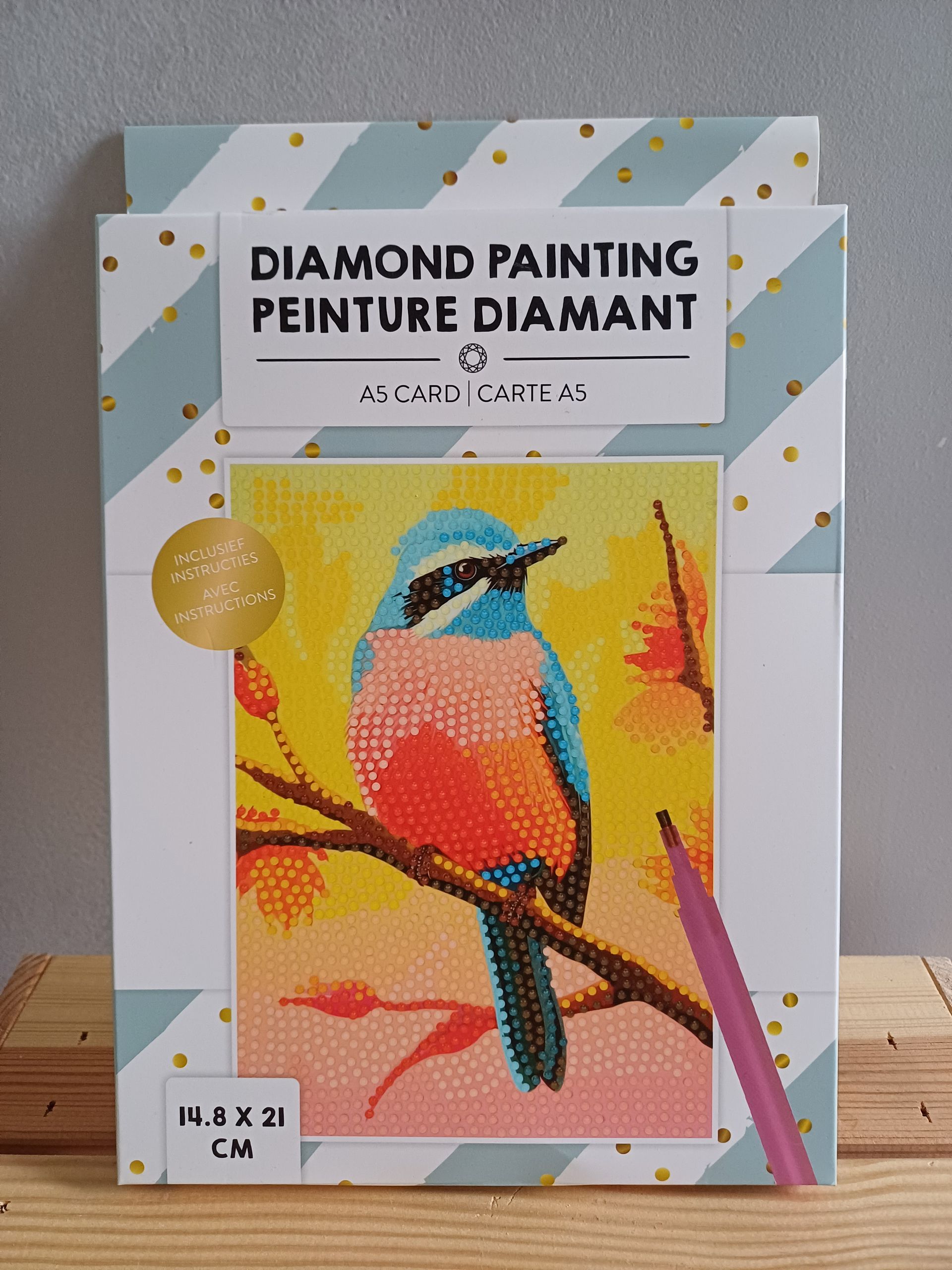 Diamond Painting kleurrijke vogel - A5 formaat.