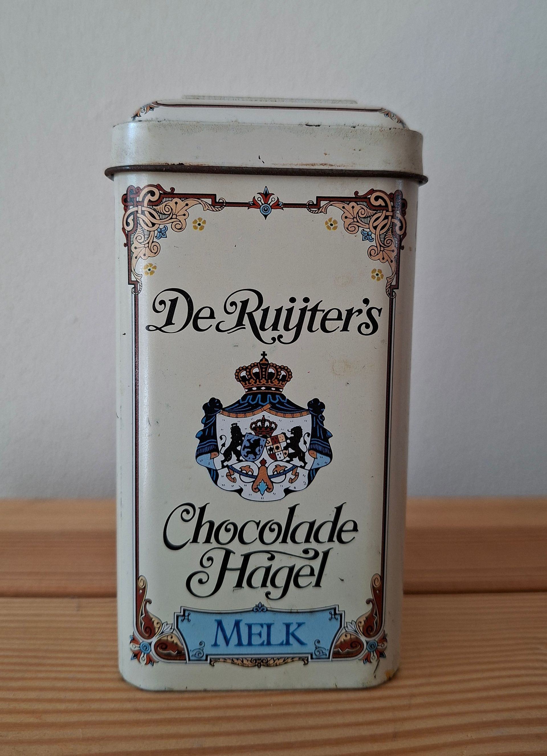 Vintage blikje De Ruijter's chocolade hagel melk