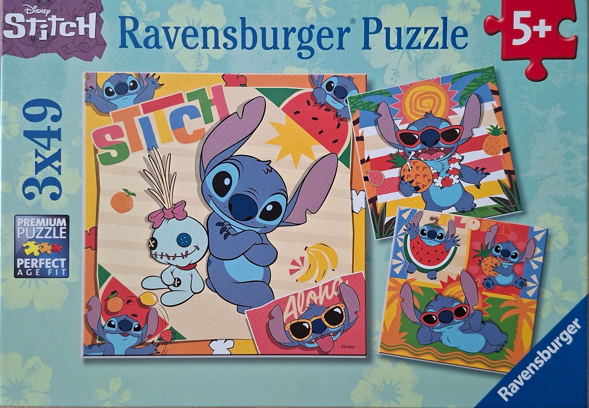 Ravensburger 3-delige legpuzzelset Disney Stitch - voor kinderen - 3 x 49 stukjes