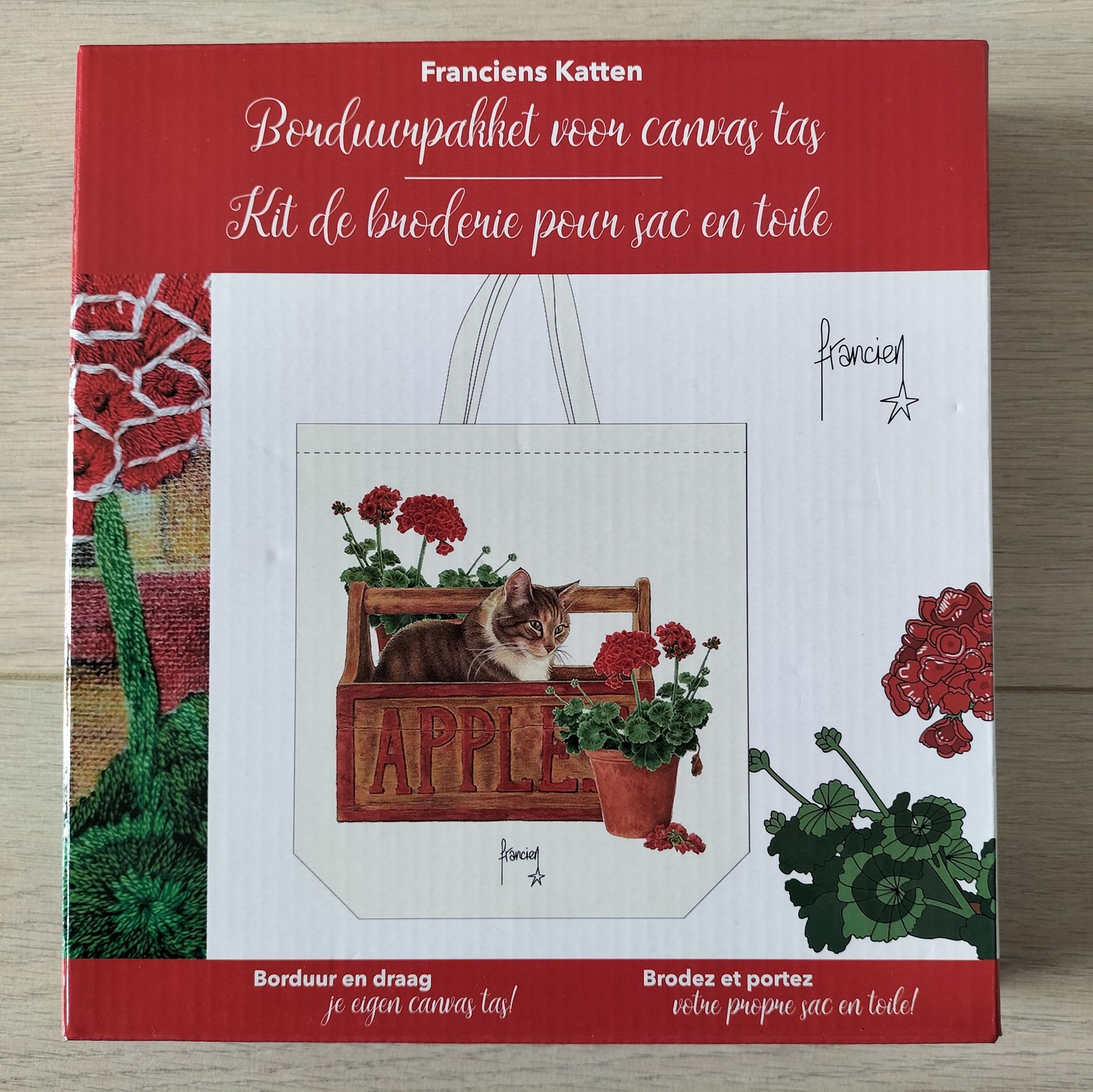Franciens Katten: borduurpakket voor canvas tas 2025-1026