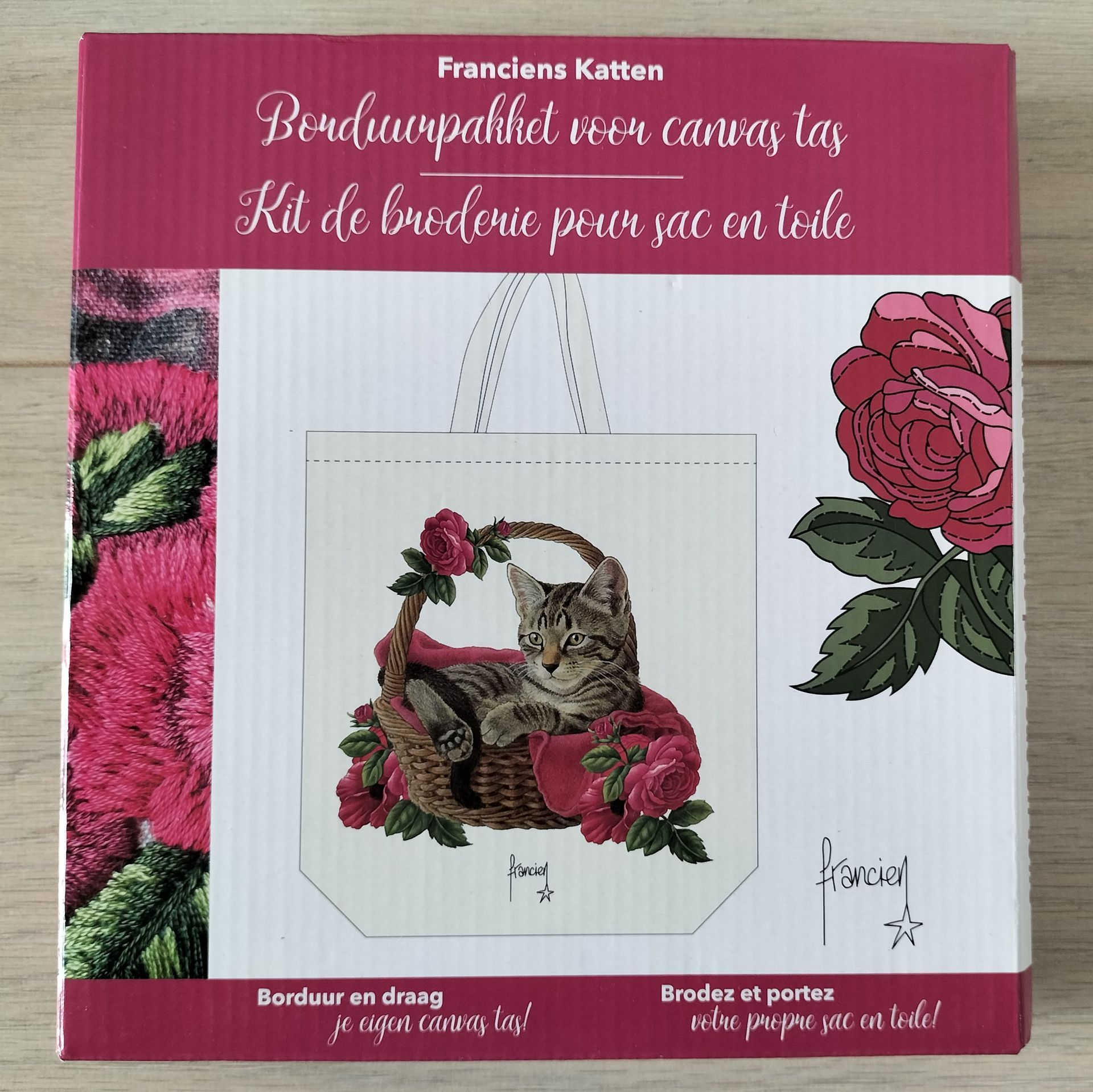 Franciens Katten: borduurpakket voor canvas tas 2025-1027