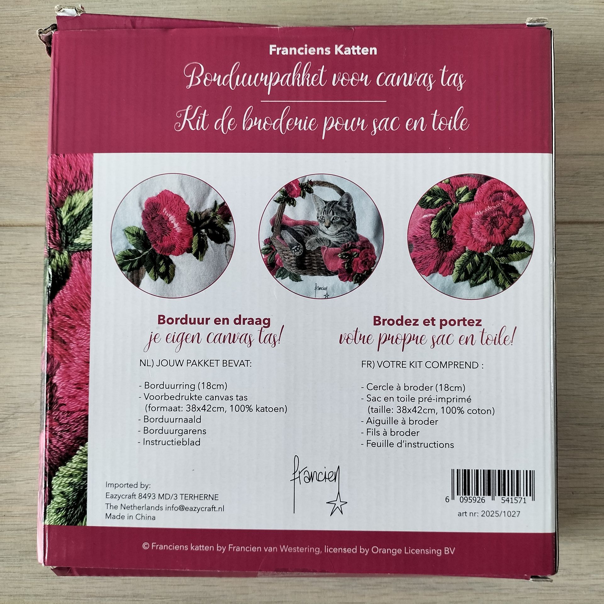 Franciens Katten: borduurpakket voor canvas tas 2025-1027