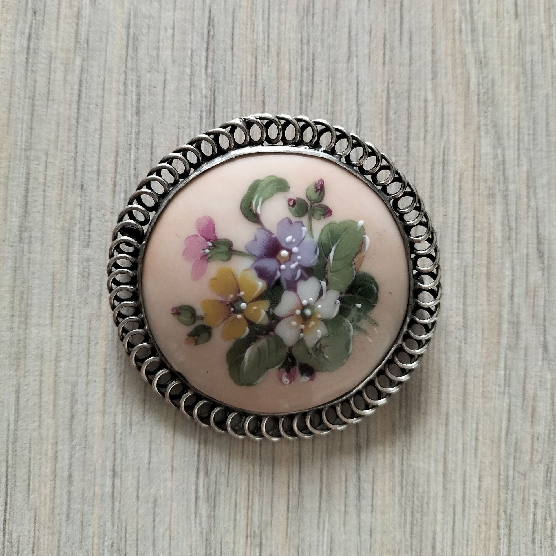 Antieke Limoges porseleinen broche