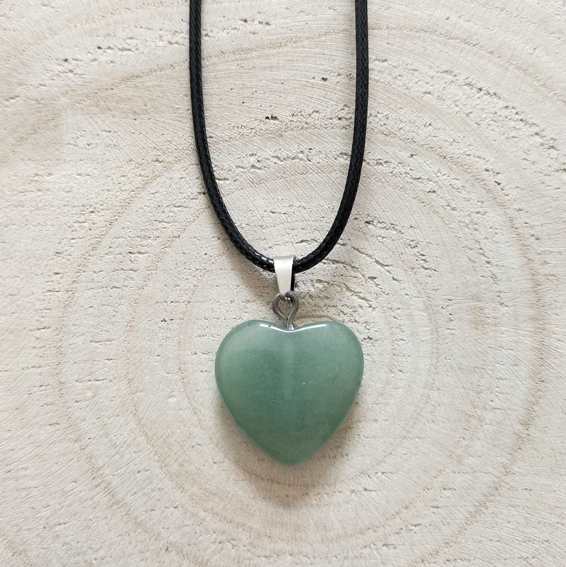 Waxkoord ketting met aventurijn hartje