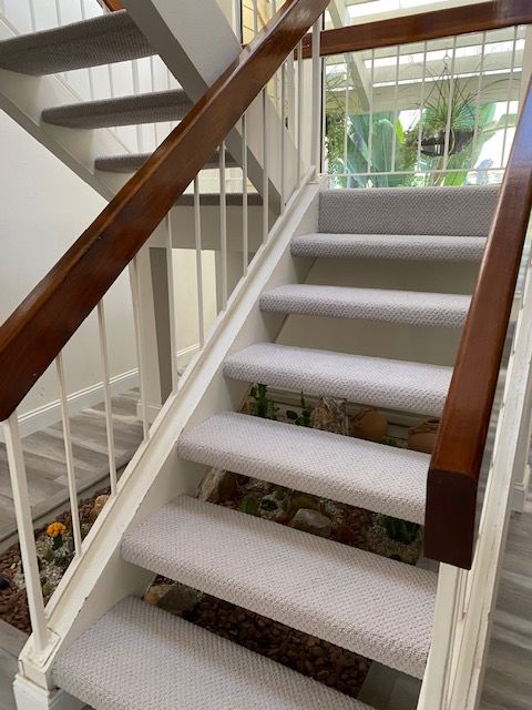 oceanside carpet install wrapped staircase