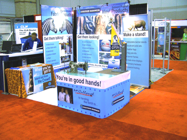 A booth with a sign that says you 're in good hands