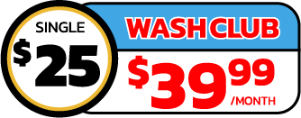 A sign that says single wash club for $ 25 / month