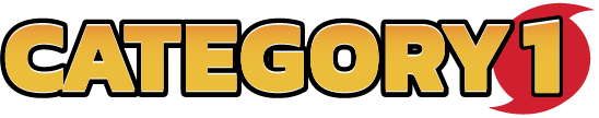 A yellow and red logo for category 1