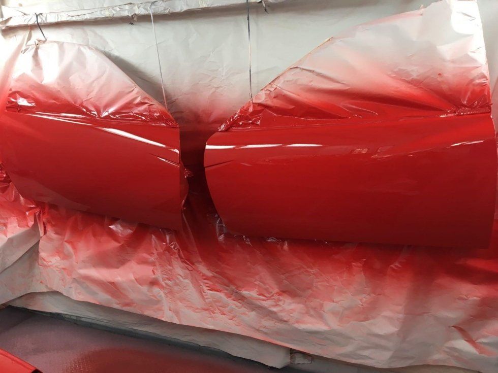 dettaglio di verniciatura della fiat coupe