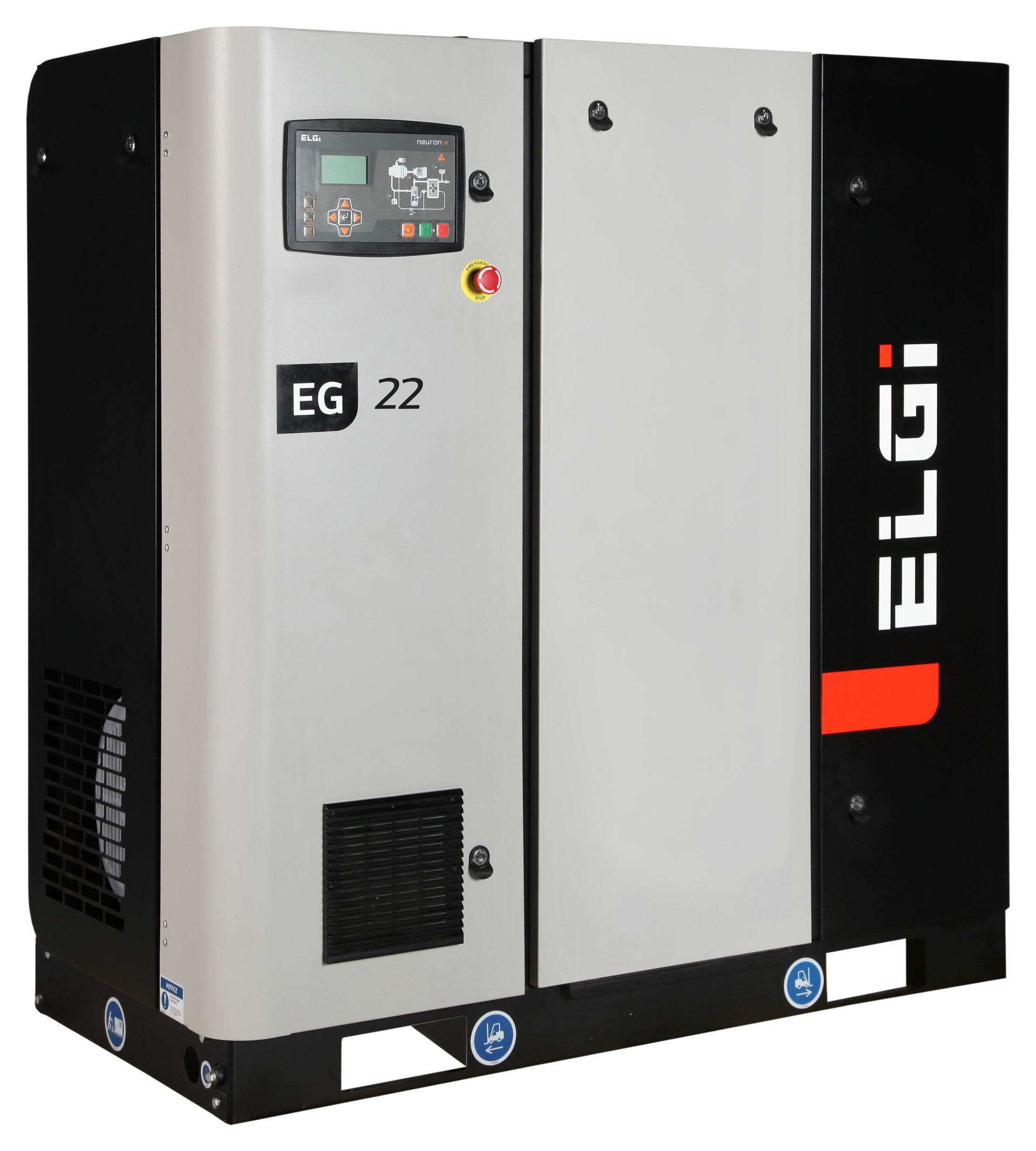 A picture of a elgi air compressor on a white background.