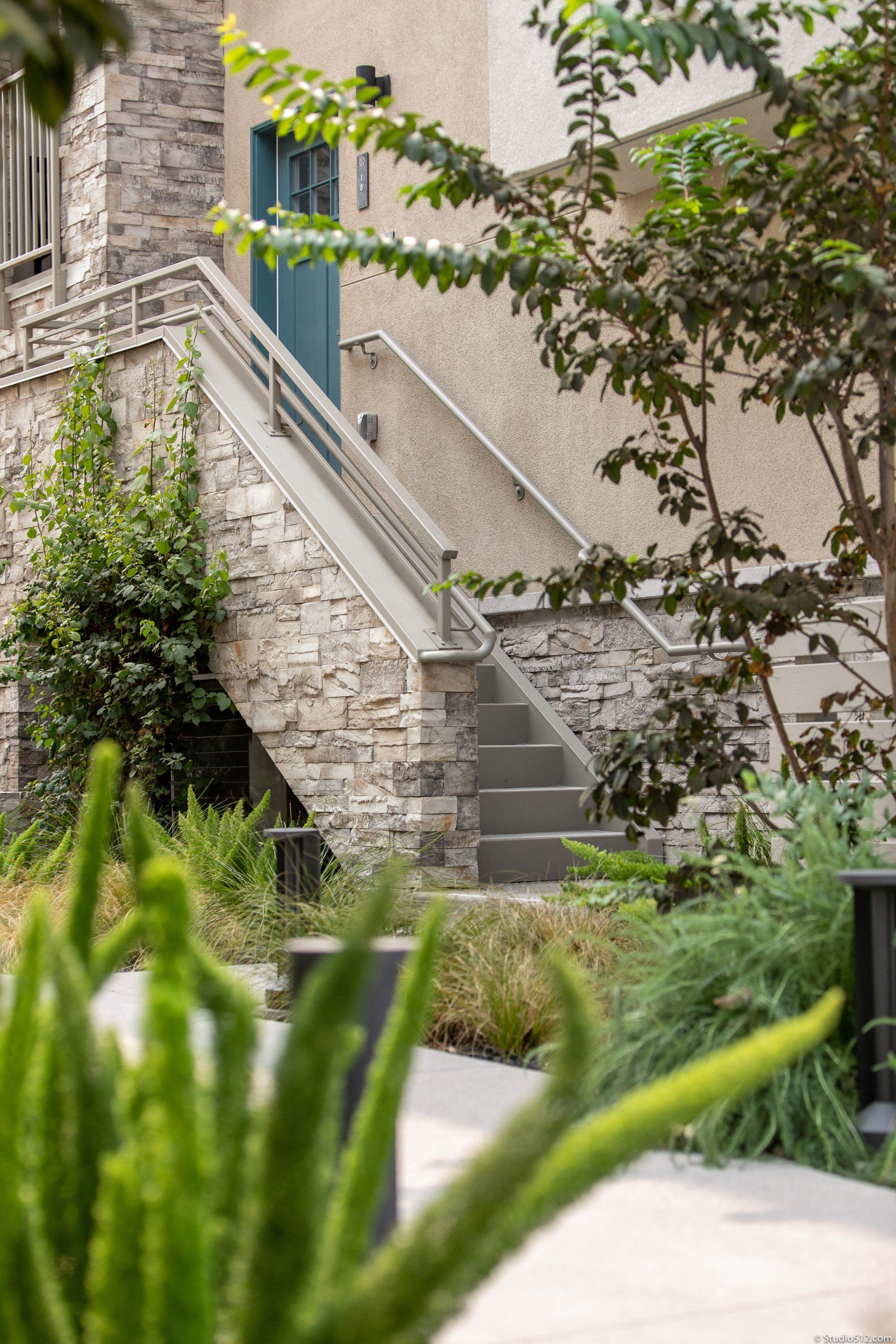 Villea Lake Murray Stareway Photo With Floral Foreground