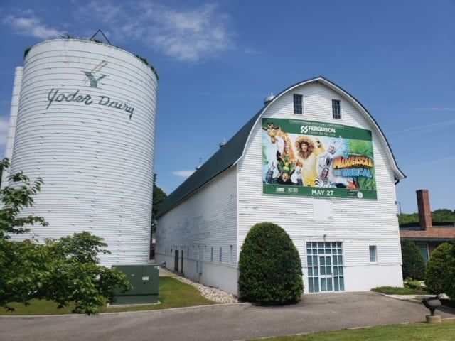 White barn and silo, 