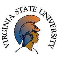 Virginia State University logo: a Trojan helmet and bust, surrounded by arched text.