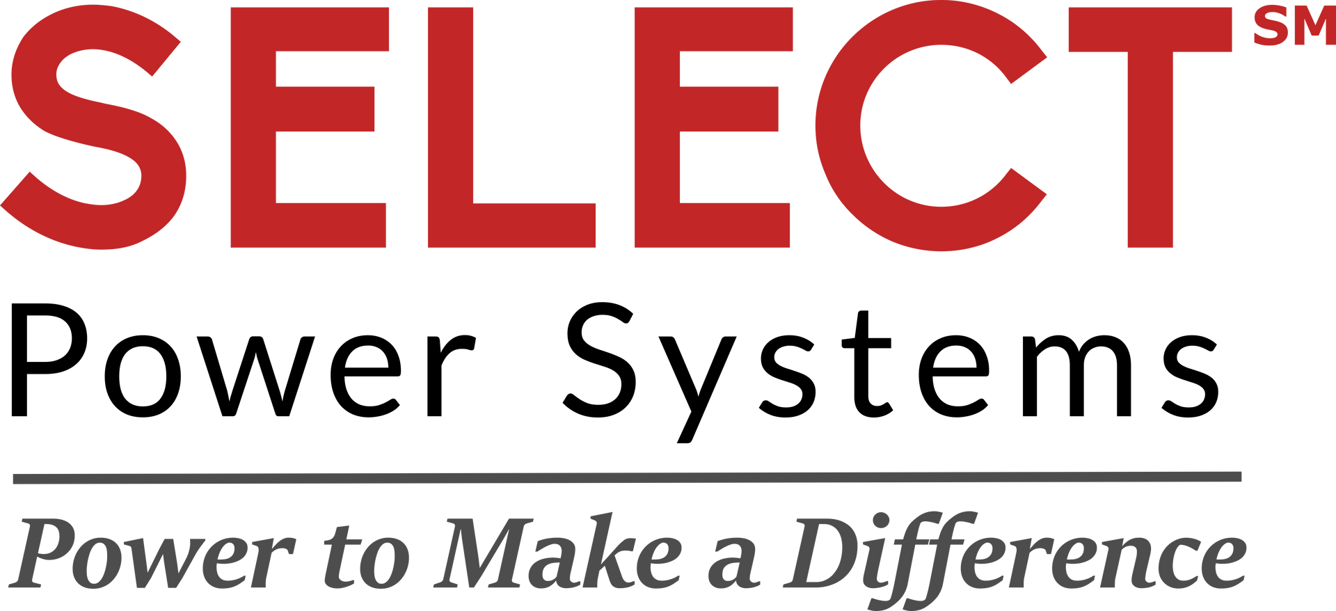 Select Power Systems logo with red SELECT text, black Power Systems, and gray tagline “Power to Make a Difference”