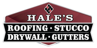 a logo for hale 's roofing stucco drywall gutters
