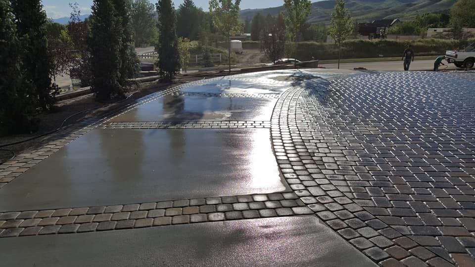 Commercial Paving — Power Washed Brick Flooring In Spanish Fork, UT