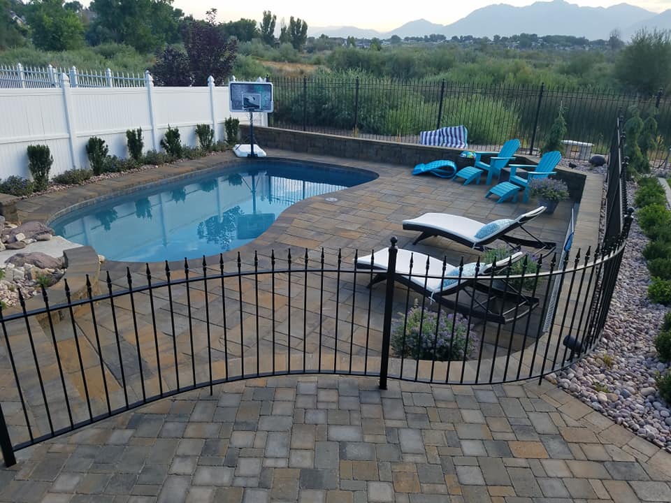 Paving — Pool Area With Paved Flooring In Spanish Fork, UT